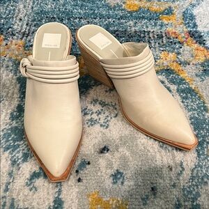Dolce Vita Cream Leather Mules